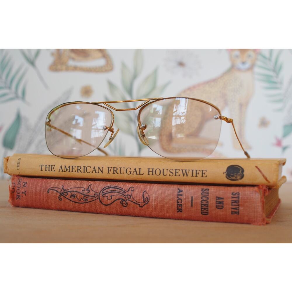 Vintage Shuron Optical Eyeglass Aviator USA Metal 1960s Retro MCM NOS